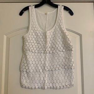 JCrew White Circle design tiered Tank Top